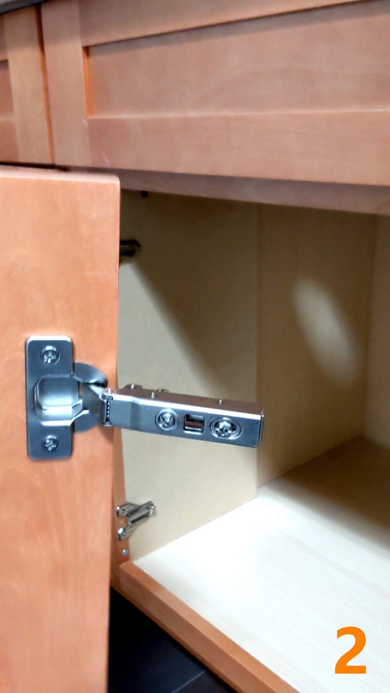 Elysian 2 Piece Clip on Soft Close Hinges 105 Degree Self Close for Frameless Cabinet with Mounting Plates Full Overlay Premium Included Screws 1 Pair 00mm Kitchen Cabinet Furniture Hardware - Image 4